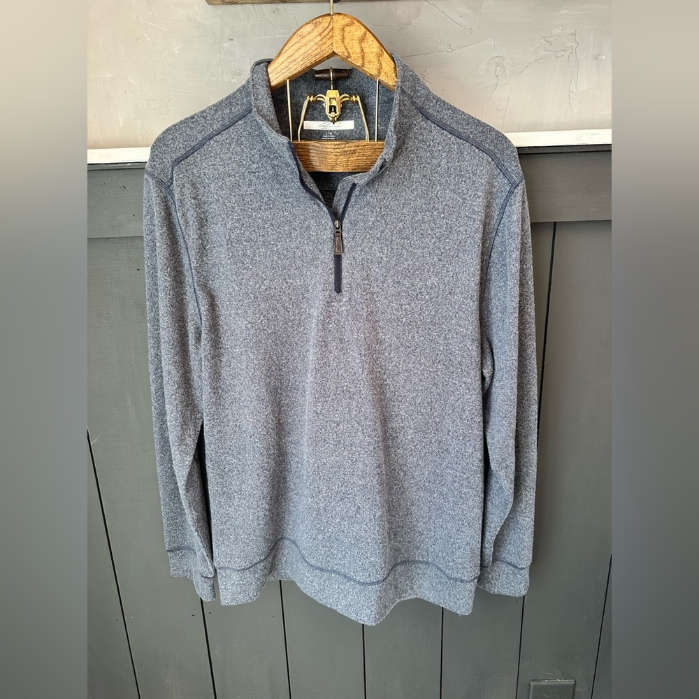 Greg Norman Long Sleeve 1/4 Zip‎ Super Soft Pullover Heathered Blue Size L